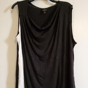 Black and white peekaboo tank